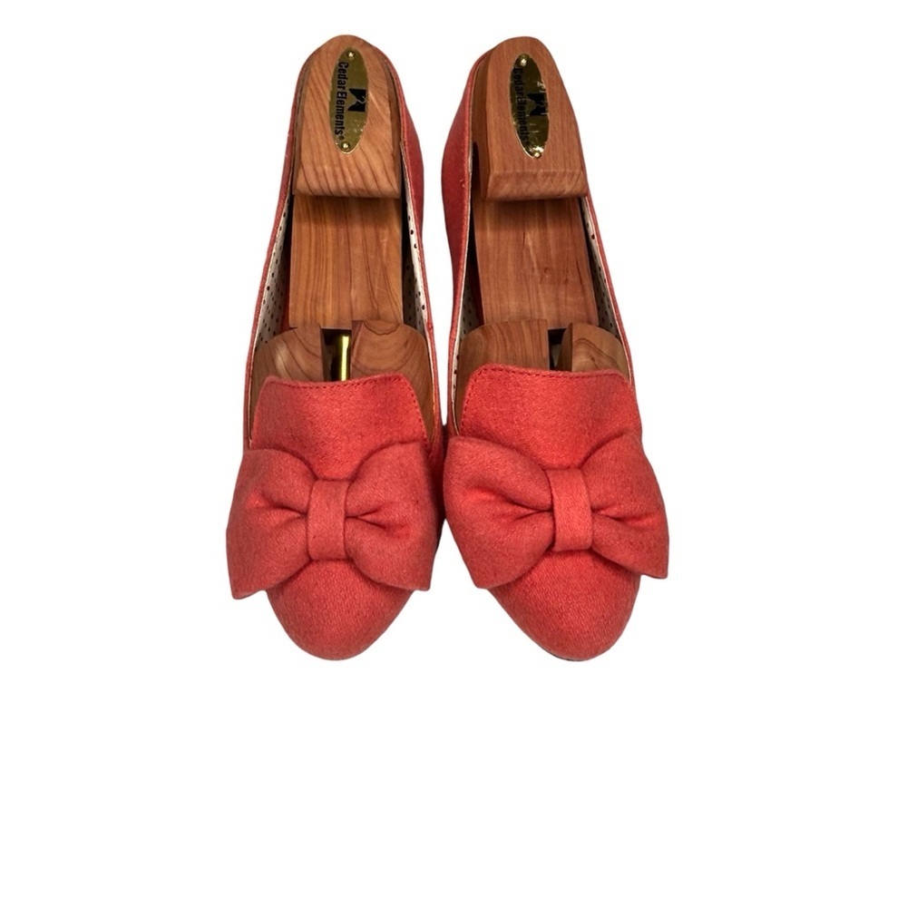 But Another Innocent Tale Peach Color Wool Retro Betty Boop/Bow Heels Sz 7.5